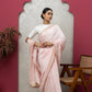 Chanderisilk babypink saree with blouse+chikankari