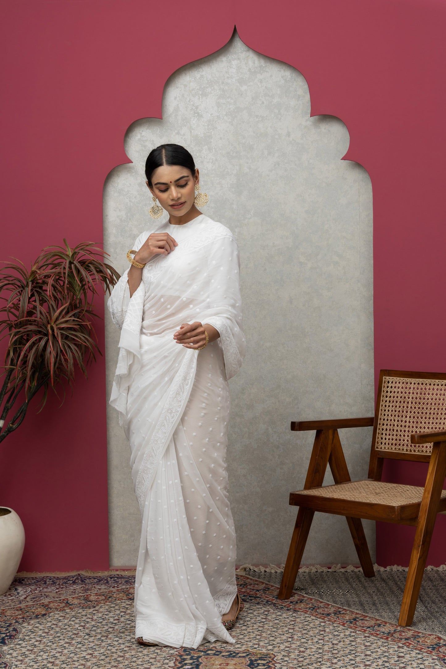 White Dyeable Saree