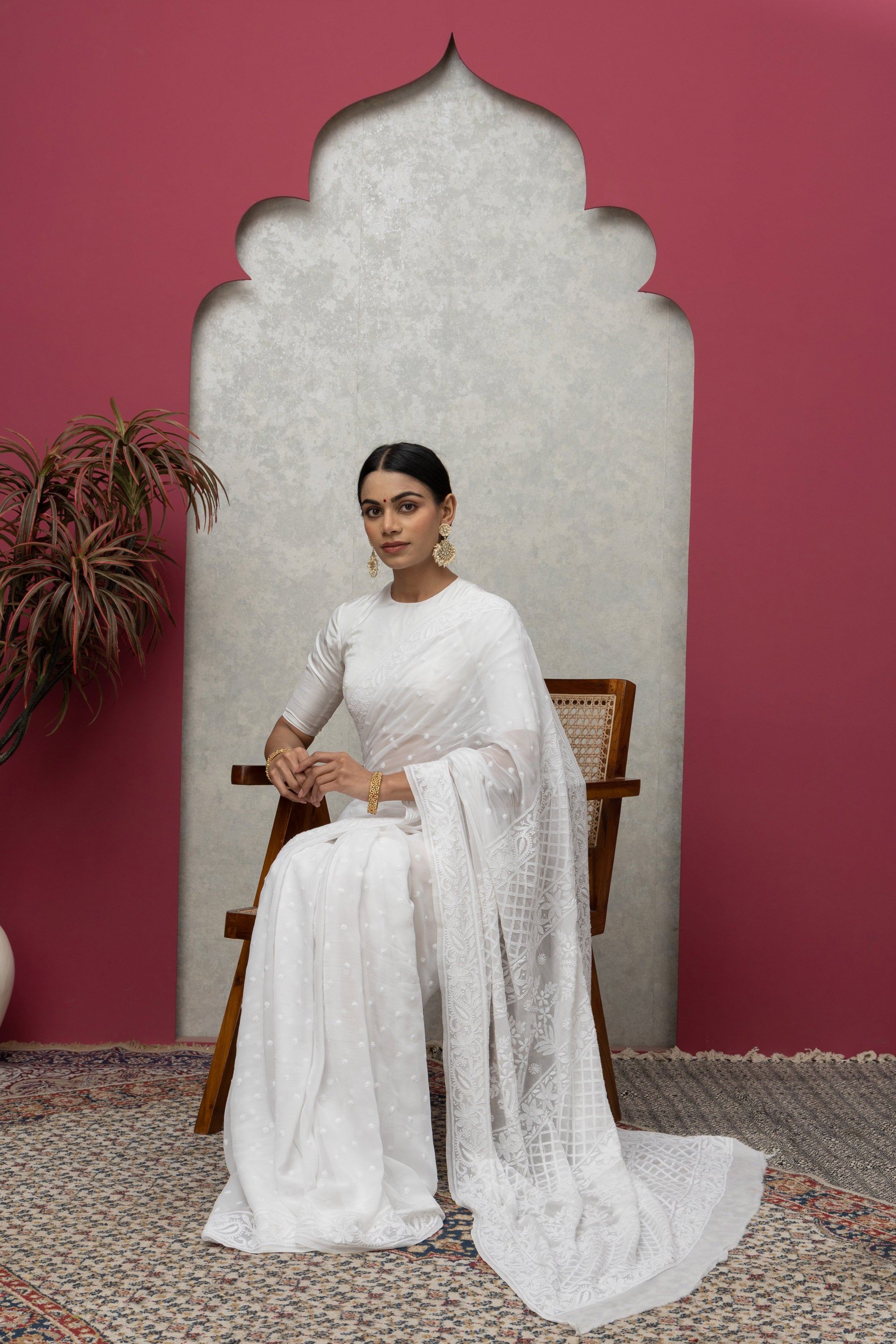White Dyeable Cotton Saree – Customizable & Versatile