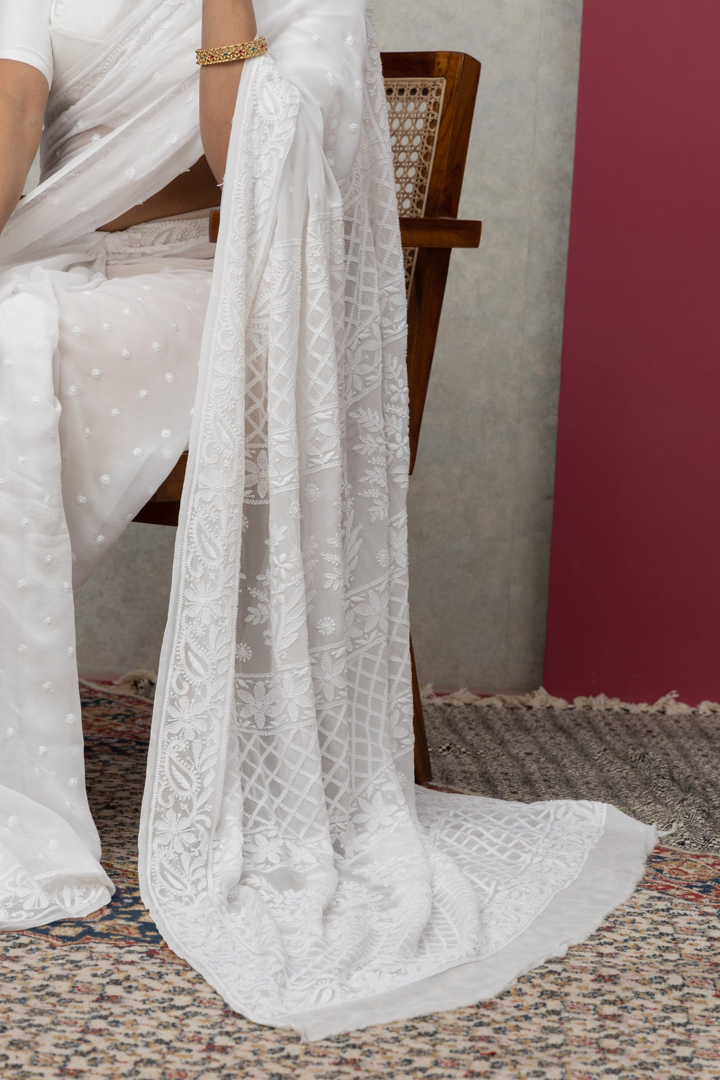 White Dyeable Saree