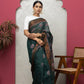bottle  green chanderi saree with blouse