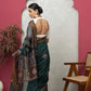 bottle  green chanderi saree with blouse