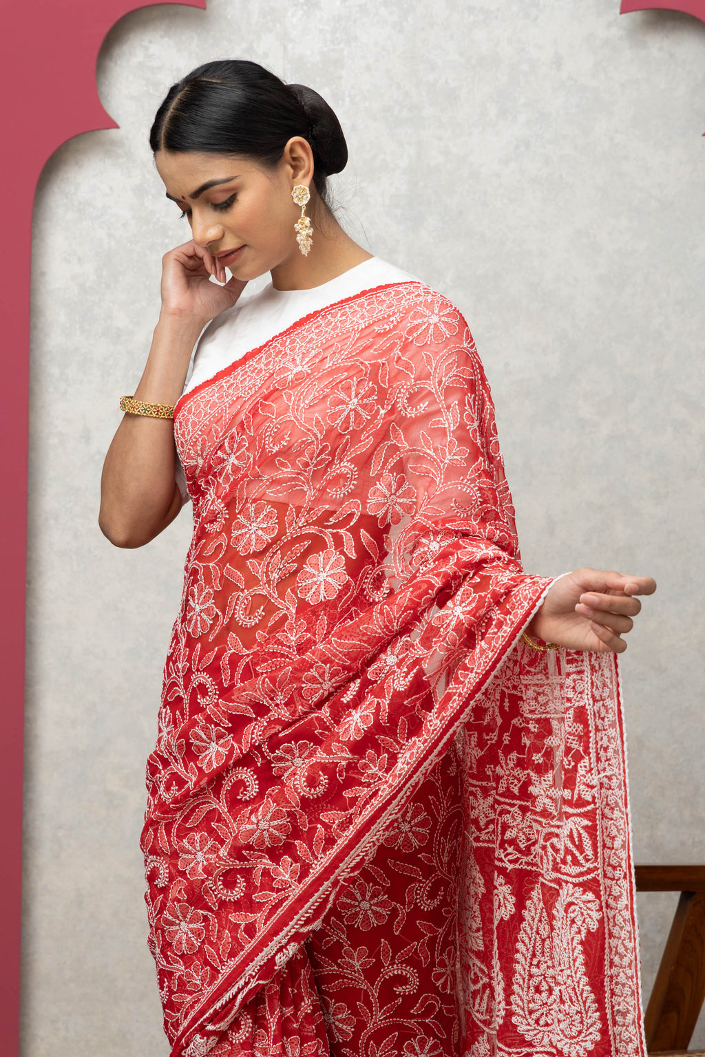 Festive Red Georgette Saree for Women