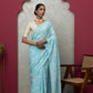 Blue Georgette Saree with Blouse