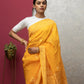 Chanderi Silk Orange Saree with Blouse