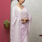Mauve Chanderi Saree with Blouse