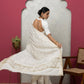 tissueBeige sareewithblouse+golden border+chikankari