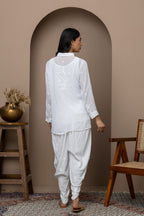 White Dyeable Chikankari Georgette Shirt