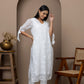 White Chikankari Kurti with Tie-Up Sleeves