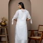 White Chikankari Kurti with Tie-Up Sleeves
