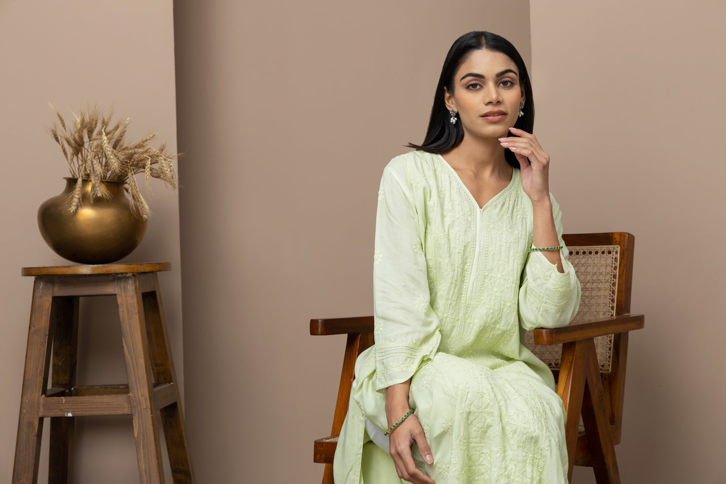Green Mul Cotton Kurti