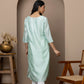 Sea Green chanderi silk kurti+chikankari