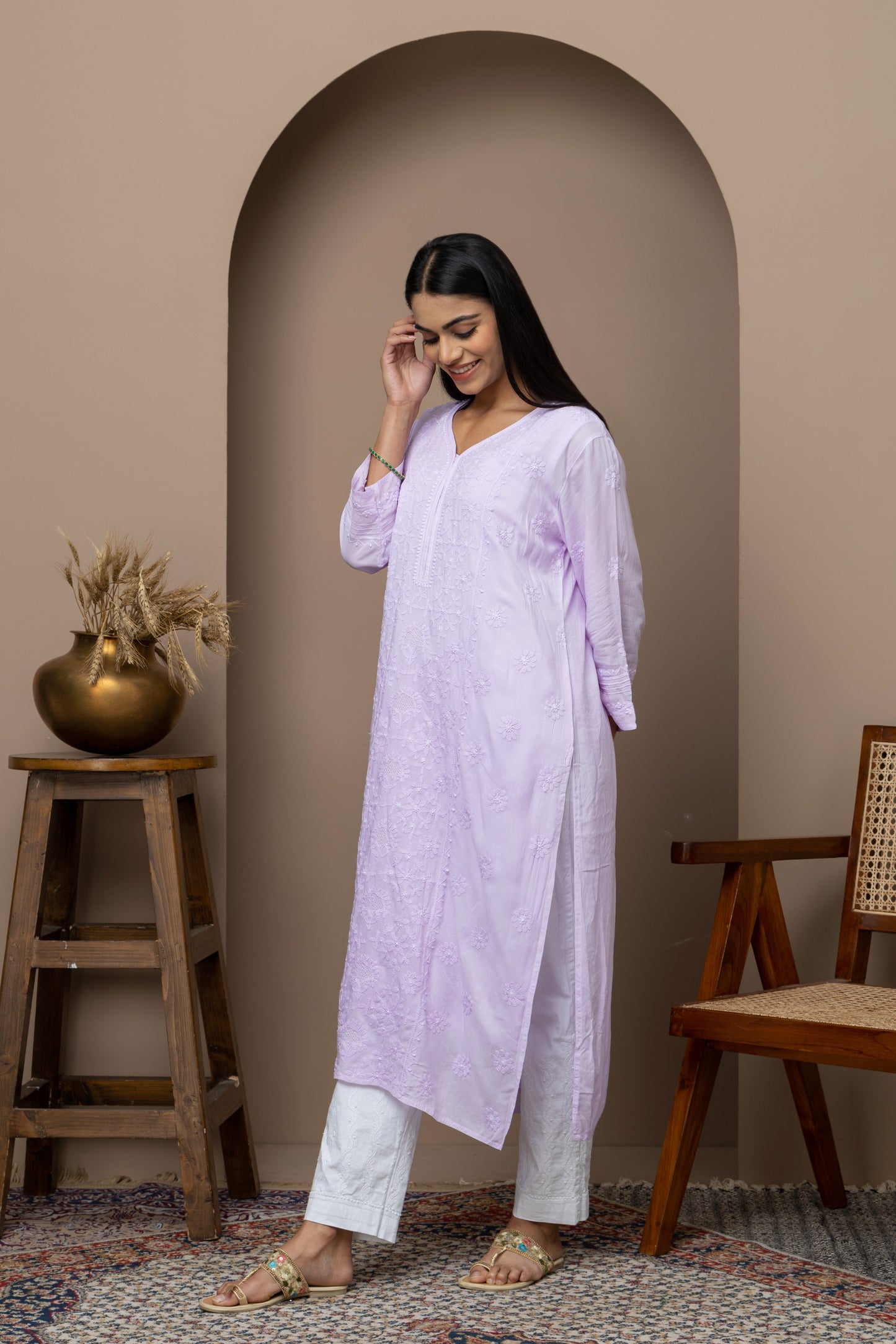 Purple Mul Cotton Kurti