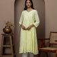 Cotton Yellow Angrakha Kurti