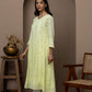 Cotton Yellow Angrakha Kurti