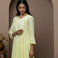 Cotton Yellow Angrakha Kurti