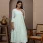Blue Cotton Angrakha Kurti
