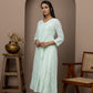 Blue Cotton Angrakha Kurti