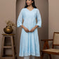 Blue Angrakha Kurti