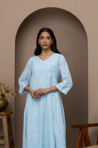 Blue Angrakha Kurti