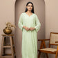 Green Georgette Full Jaal Kurti With Slip