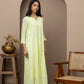 Green long dress+chikankari
