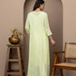 Green long dress+chikankari