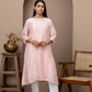 Blush Pink Chikankari Kurti in Soft Fabric