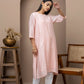 Blush Pink Chikankari Kurti in Soft Fabric