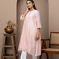 Blush Pink Chikankari Kurti in Soft Fabric
