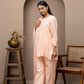 Peach Chanderi silk kurti+pant