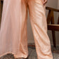 Peach Chanderi silk kurti+pant
