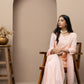 georgette peeach  sharara dress+mukaish work+chikankari
