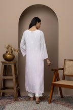 Baby Pink Georgette Ombre Kurti with Slip