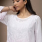 Baby pink georgette ombre kurti with slip+sequience