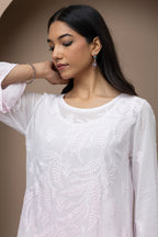 Baby Pink Georgette Ombre Kurti with Slip
