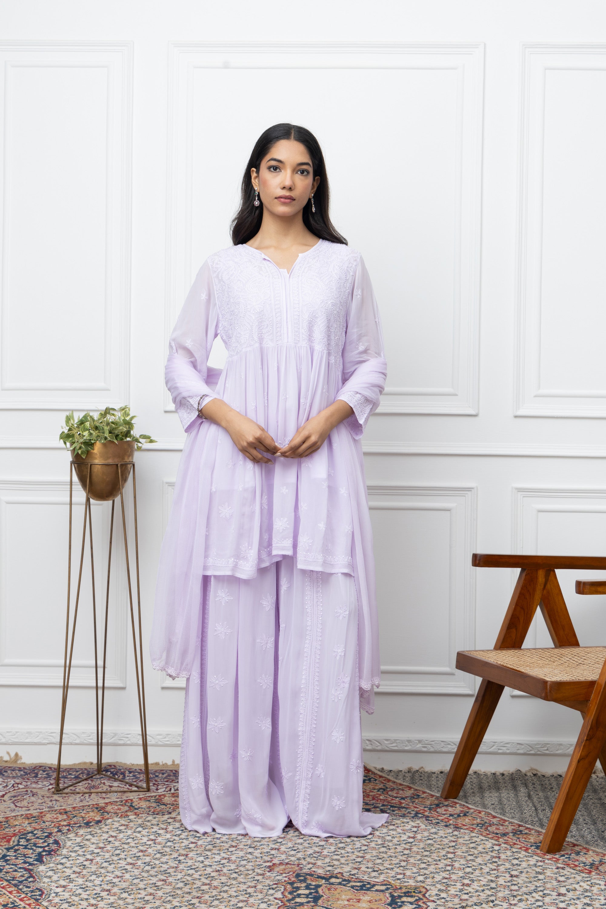 Elegant Stitched Kurti Sharara Set