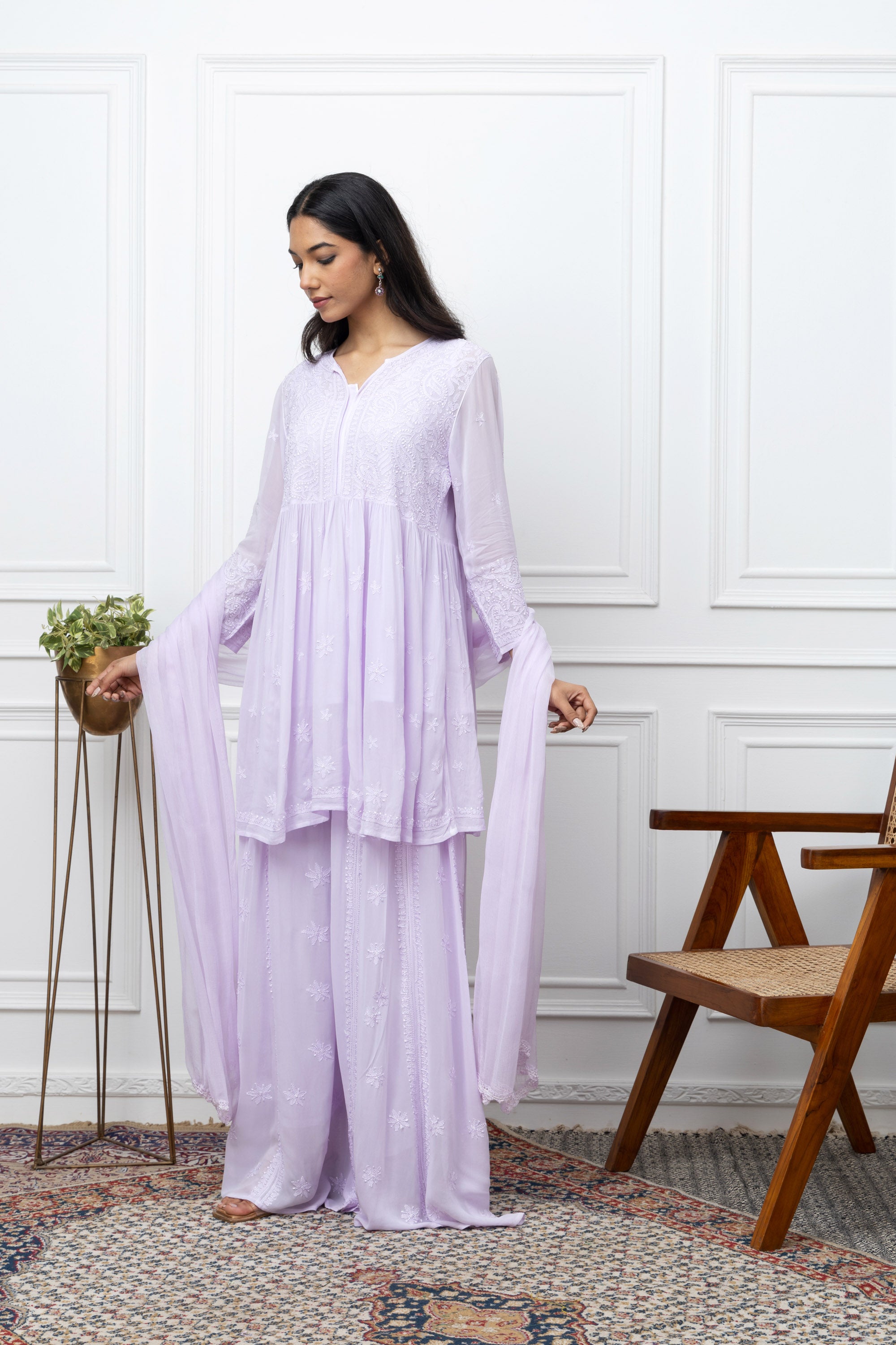 Elegant Stitched Kurti Sharara Set