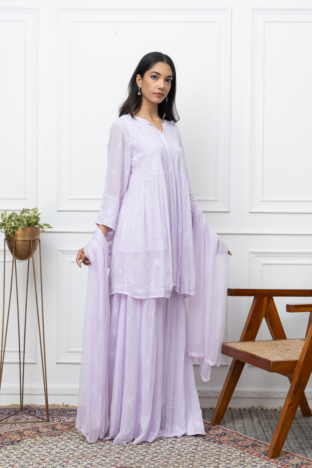 Elegant Stitched Kurti Sharara Set