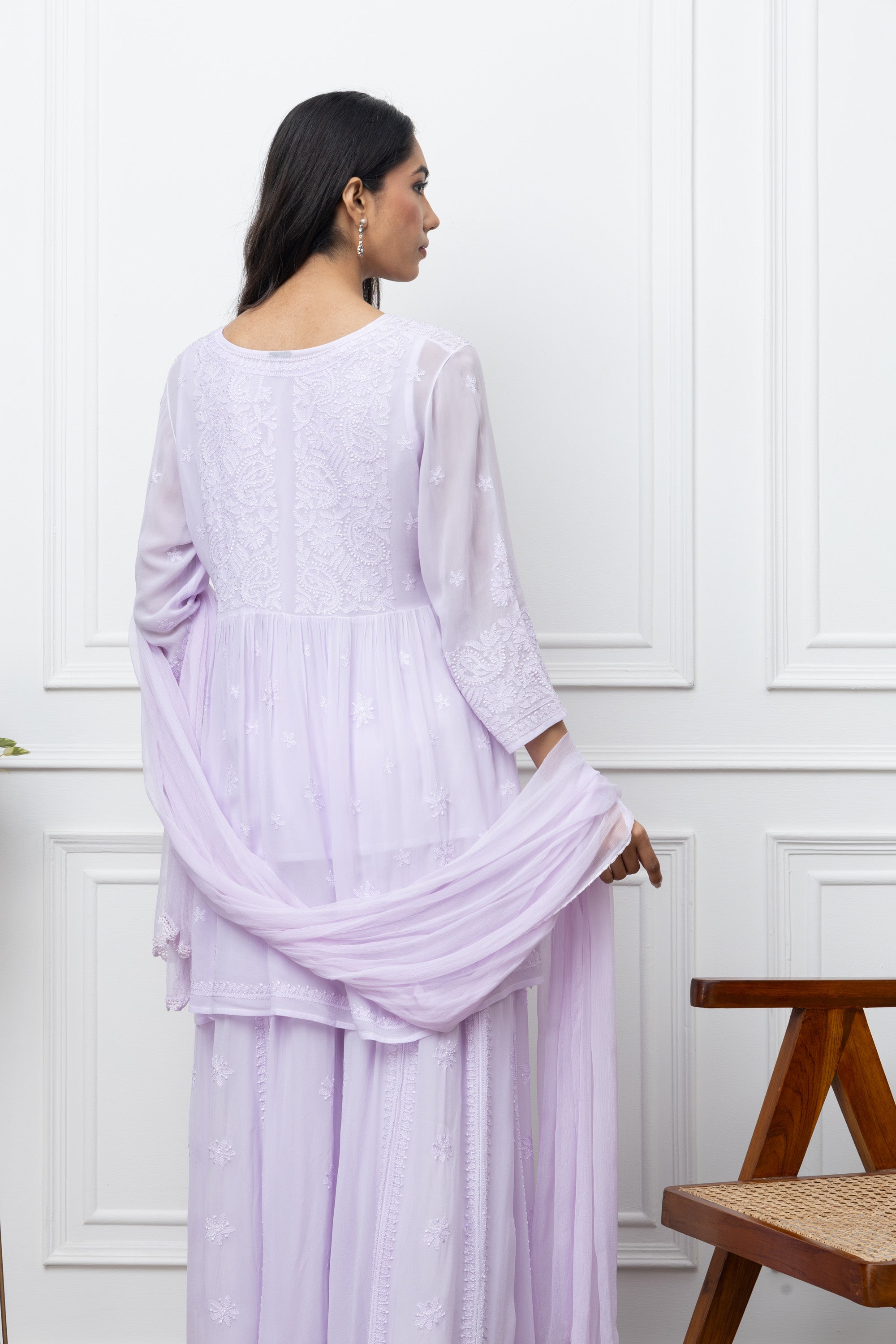 Elegant Stitched Kurti Sharara Set