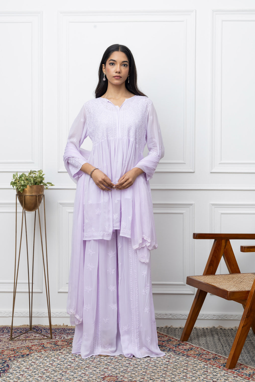 Elegant Stitched Kurti Sharara Set