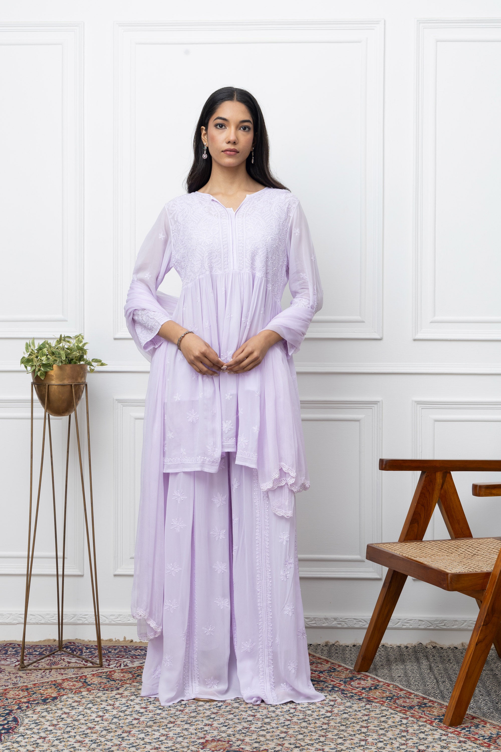 Elegant Stitched Kurti Sharara Set