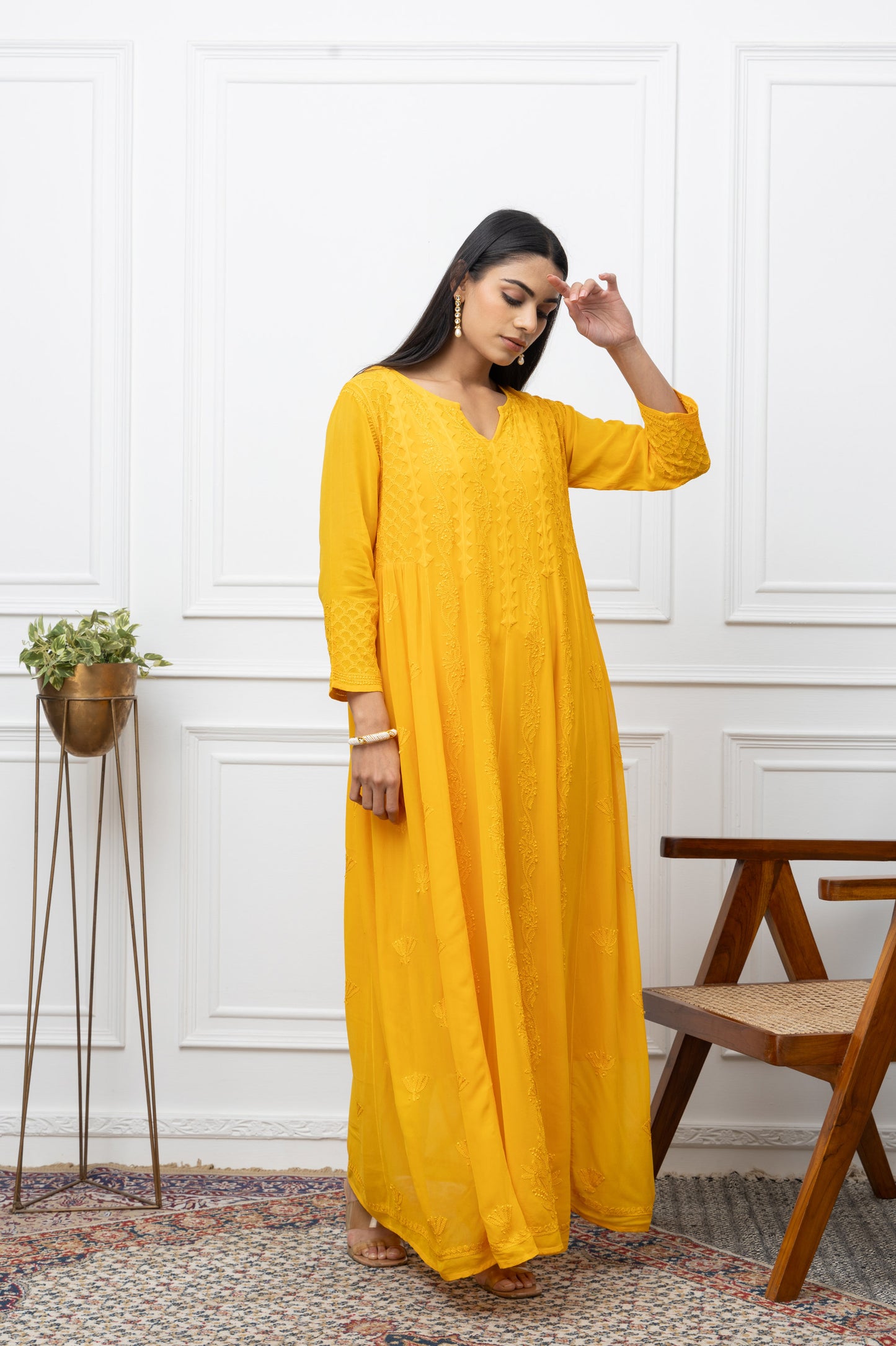 Georgette Yellow Dress