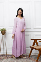 Lilac Ombre Georgette Anarkali – Graceful Flow