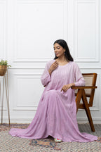 Lilac Ombre Georgette Anarkali – Graceful Flow