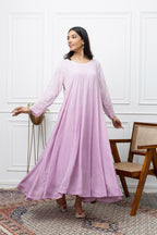 Lilac Ombre Georgette Anarkali – Graceful Flow
