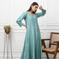 Chanderi Green Anarkali