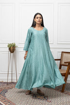 Sea Green Chikankari Anarkali – Timeless Grace