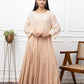 Beige ombere+georgette anarkalli