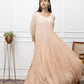 Beige ombere+georgette anarkalli